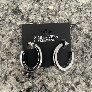 NEW Women’s Vera Wang Silver Hoop Earrings